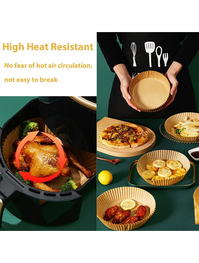 Air Fryer Disposable Paper Liner Food Grade Parchment Baking Paper 50 PCS Non-Stick Air Fryer Paper Liners Air Fryer Oil-proof and Water-proof for Air Fryer Baking Microwave Roasting 6.3in - BMNGLI7VK