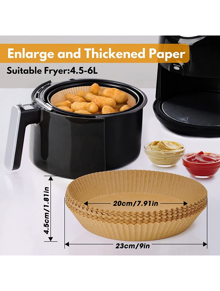 Air Fryer Disposable Paper Liners Air Fryer Liners 50Pcs Non-Stick Parchment Paper for Air Fryer Liners Round Air Fryer Accessories Oil-proof Water-proof for Baking Roasting Microwave 7.9-inch - BCO6S5KNQ