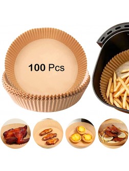 Air Fryer Disposable Paper Liners Non-Stick Disposable Air Fryer Liners Air Fryer Baking Paper Grease Resistant Waterproof,Food Grade Parchment Paper for Baking Baking Microwaves 100Pcs-6.3 inch - B5HESD6BX