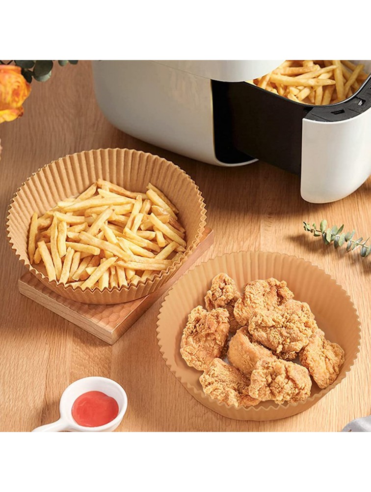 Air Fryer Liners 50 Piece Air Fryer Disposable Liners 6.3 Round Air Fryer Nonstick Baking Paper Grease Resistant Waterproof Food Grade Parchment Paper for Baking Baking Microwave - BNAI89FAG