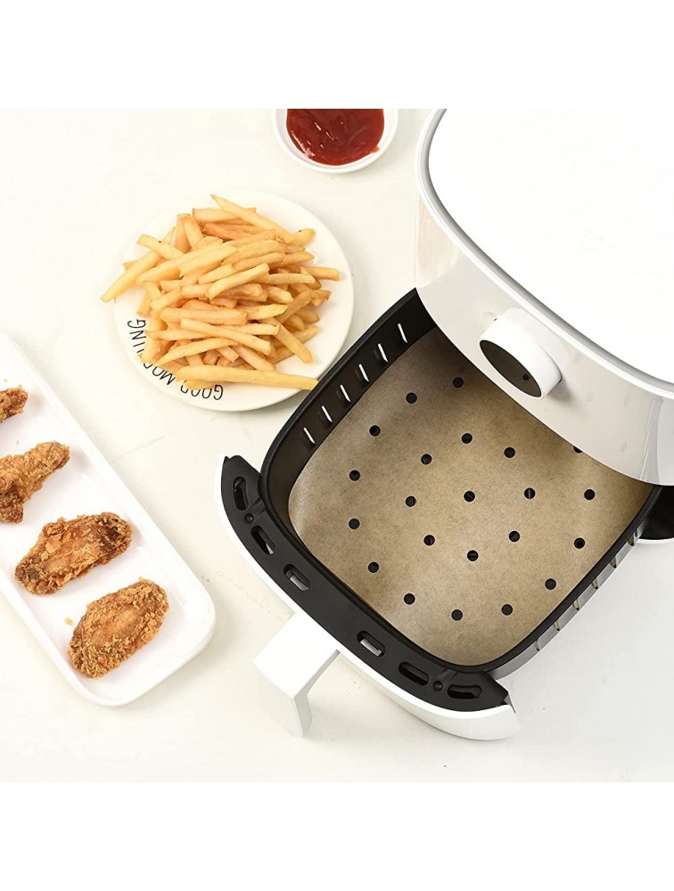 Air Fryer Liners AW&SH 200PCS Unbleached 8.5 Inch Square Perforated Non Stick Food Grade Parchment Paper for Air Fryer Liners Oven Microwave Steamer Cooker - BFWDVBV50