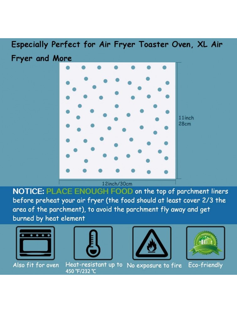 BYKITCHEN Air Fryer Oven Liners 11x12 inches Nonstick Air Fryer Parchment Paper for Ninja Foodi Air Fryer Toaster Ovens XL Air Fryer Dehydrator Steaming Basket and More Set of 100 - B7GXJOYUE