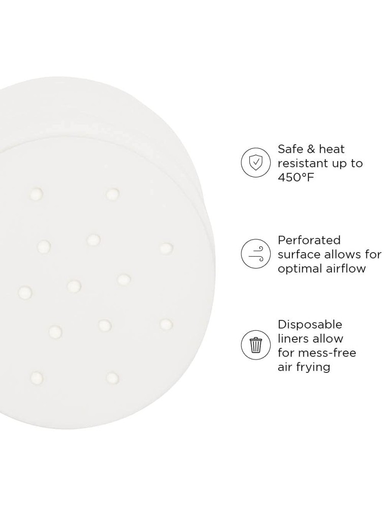 Chefman Disposable Air Fryer Liners Heat-Resistant Parchment Paper For Baskets 100 Pack 5.5” Round - BD6JQ9J0C