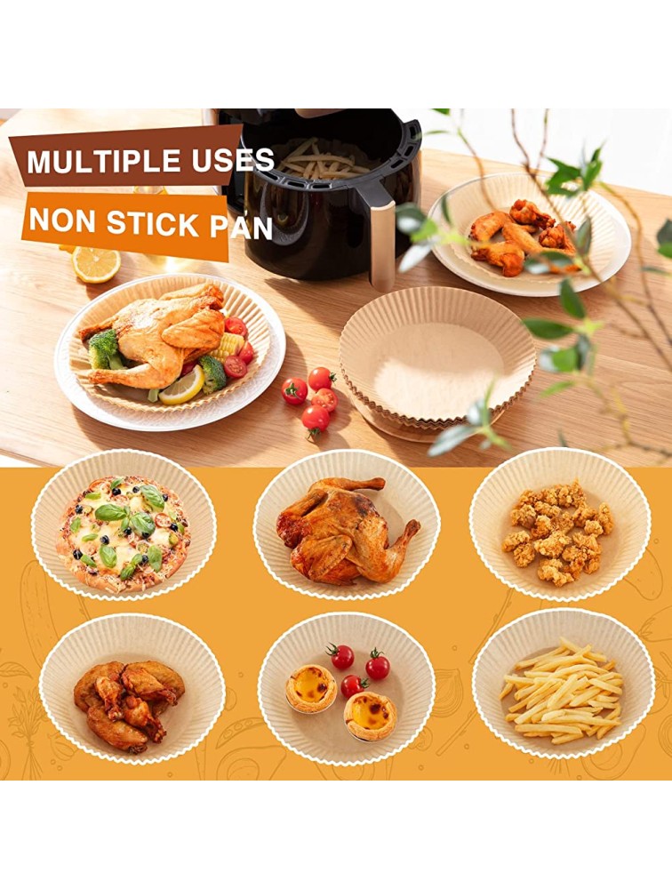 EXQ Home 100 PCS Air Fryer Liners,Disposable Parchment Paper Liners for Air Fryer Basket,Round Nonstick,Oil Resistant,Baking Paper for Microwave6.3Inch - BG2SU0QOY