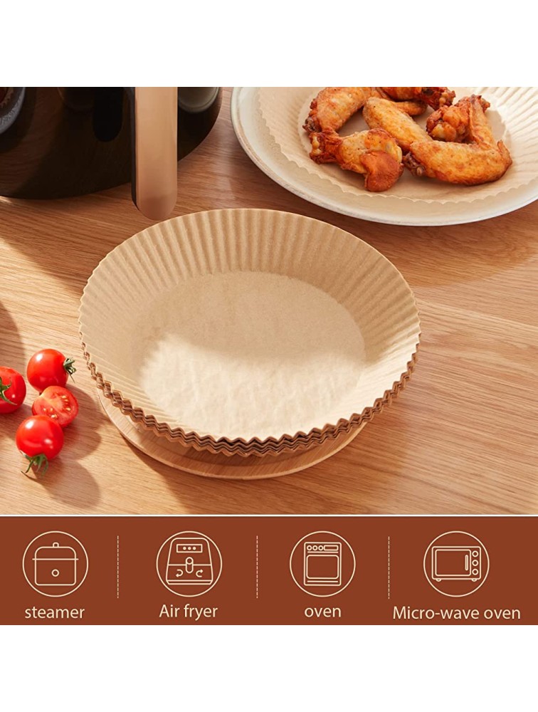 EXQ Home 100 PCS Air Fryer Liners,Disposable Parchment Paper Liners for Air Fryer Basket,Round Nonstick,Oil Resistant,Baking Paper for Microwave6.3Inch - BG2SU0QOY