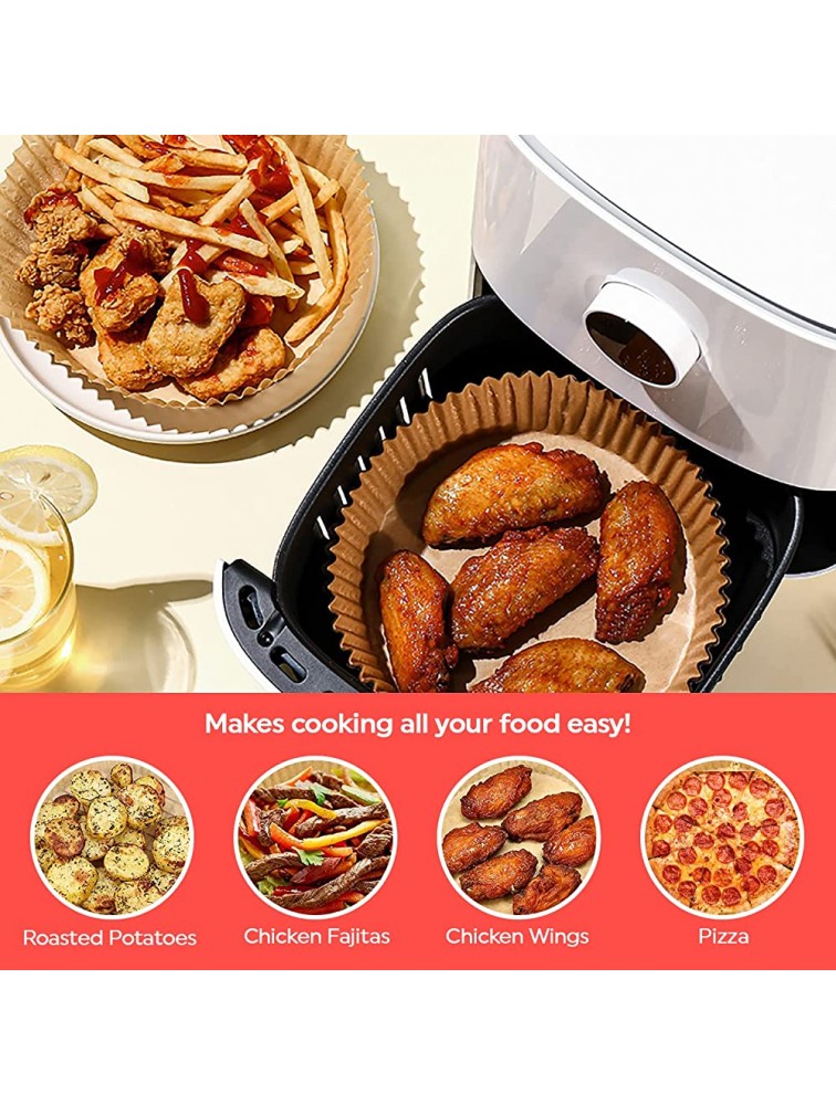 Kitchen Bright Air Fryer Paper Liner Parchment Paper: Air Fryer Liners Air Fryer Parchment Paper Premium Round Non-Stick Greaseproof Waterproof Air Fryer Accessories Paper for Air Fryer 50PCS - BB0WT27IP
