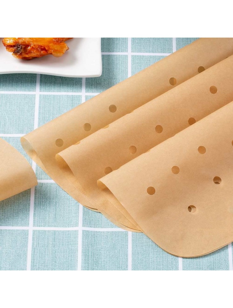MFJUNS Air Fryer Parchment Paper 9 Inch Square Air Fryer Liners 200PCS Filter Paper for Air Fryers 100 Perforated & 100 Imperforate Non-Stick Baking Paper for Air Fryers Steamers Cake Pan - B5INB8QMR
