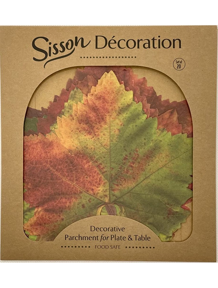 Parchment Paper Leaves for Cheese & Charcuterie Boards Sisson Distribution Grape Leaves Pack of 20 Food Safe Decoration for Plate & Table - BEM7SPN7P