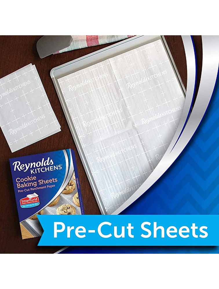 Reynolds Kitchens Cookie Baking Sheets Pre-Cut Parchment Paper,25 Sheets Pack of 4 100 Total Sheets - BAEKIT1MU