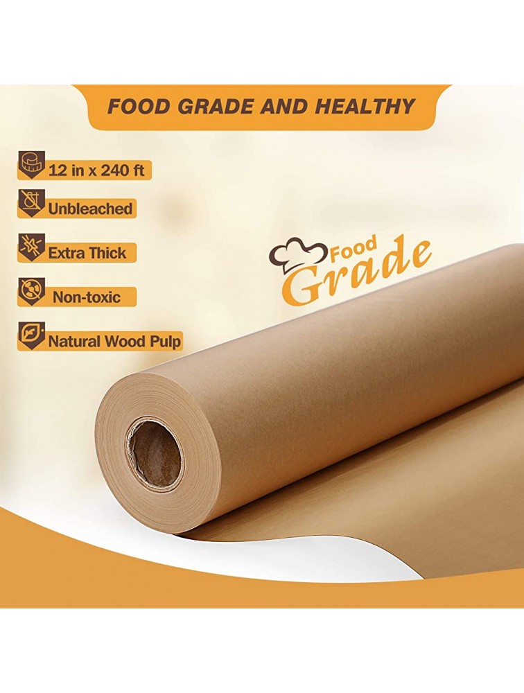 Unbleached Parchment Paper for Baking 12 in x 240 ft 240 Sq.ft Baking Paper Non-Stick Parchment Paper Roll for Baking Cooking Grilling Air Fryer and Steaming - BR5948OEZ