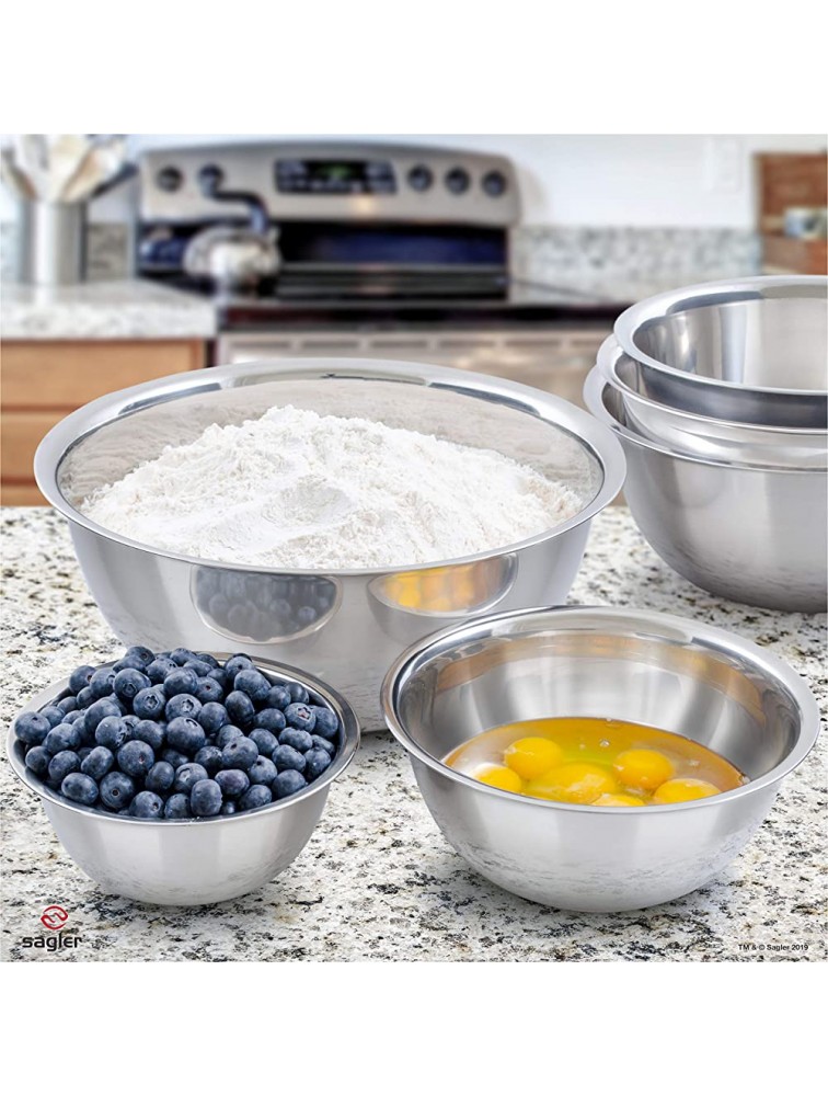 mixing bowls mixing bowl Set of 6 stainless steel mixing bowls Polished Mirror kitchen bowls Set Includes ¾ 2 3.5 5 6 8 Quart Ideal For Cooking & Serving Easy to clean Great gift - BQ5QMF13Z