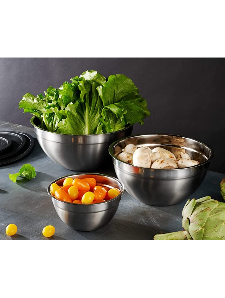 Mixing Bowls with Lids Set Stainless Steel Mixing Bowls with Airtight Lids Nesting Mixing Bowl Set for Space Saving Storage Ideal for Cooking Baking Prepping & Food Storage - BF7TWPHBK