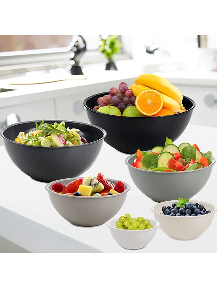 Okllen 12 Piece Plastic Mixing Bowls with Lids Colorful Nesting Bowl Set 6 Prep Bowls and 6 Lids Stackable Mixing Bowls for Cooking Baking Fruit Salads Food Storage Microwave and Freezer Safe - BP7PU1XBO
