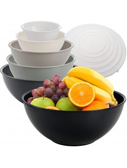 Okllen 12 Piece Plastic Mixing Bowls with Lids Colorful Nesting Bowl Set 6 Prep Bowls and 6 Lids Stackable Mixing Bowls for Cooking Baking Fruit Salads Food Storage Microwave and Freezer Safe - BP7PU1XBO