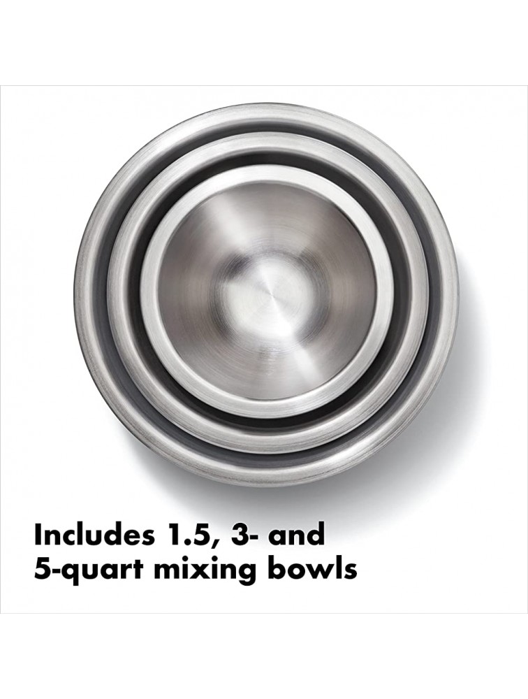 OXO Good Grips 3-Piece Stainless-Steel Mixing Bowl Set - BG38MJAH5