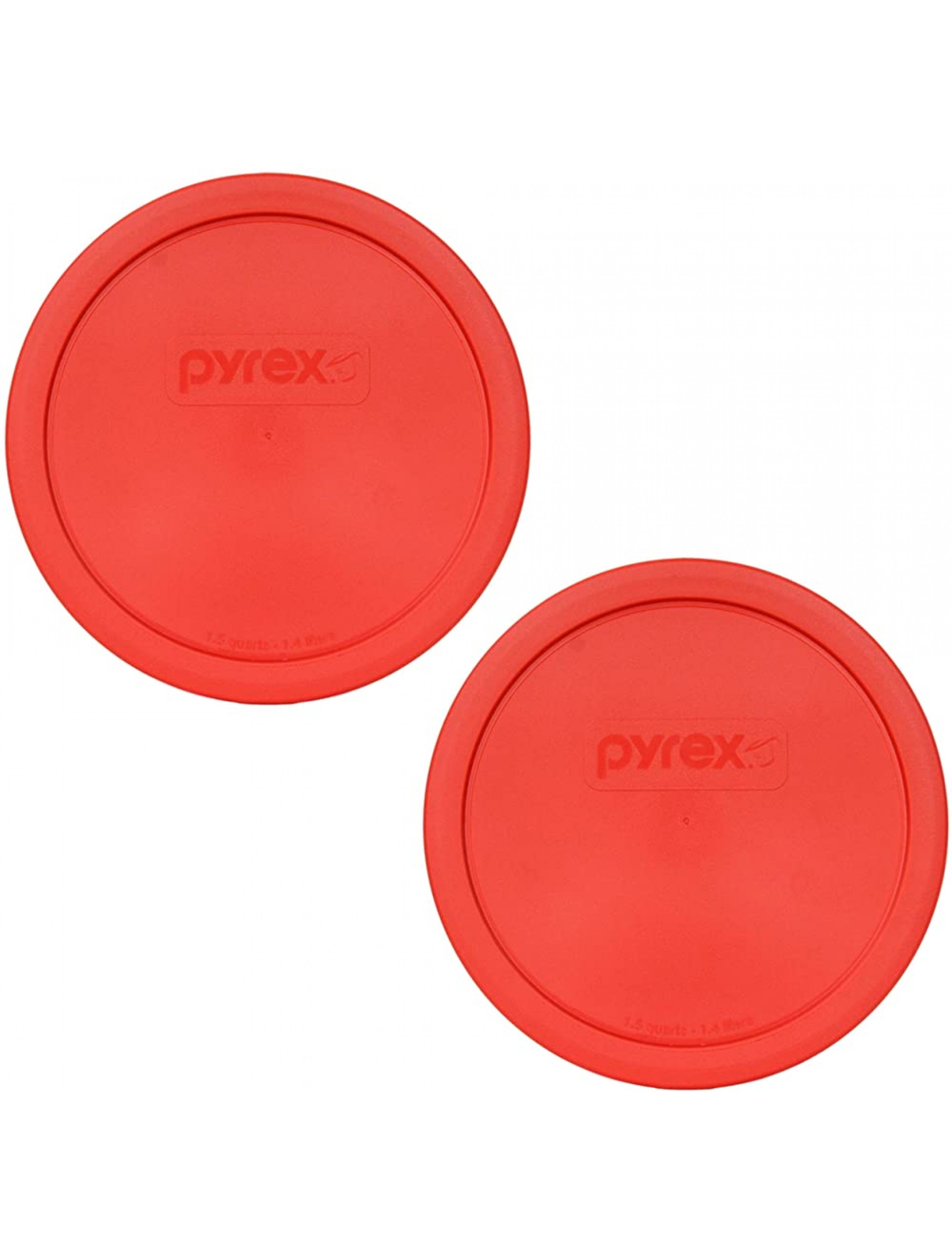 Pyrex 323-PC 1.5qt Red Round Plastic Mixing Bowl Lid 2 Pack Lid Only Containers Not Included - BUH0SLQ4I