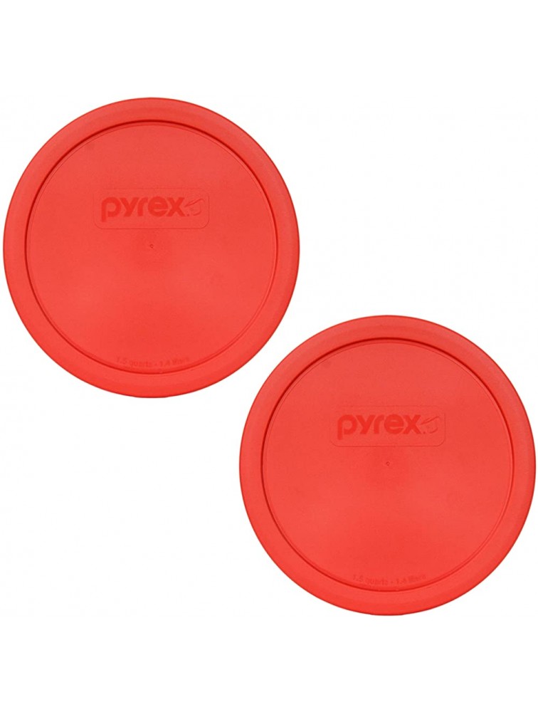 Pyrex 323-PC 1.5qt Red Round Plastic Mixing Bowl Lid 2 Pack Lid Only Containers Not Included - BUH0SLQ4I