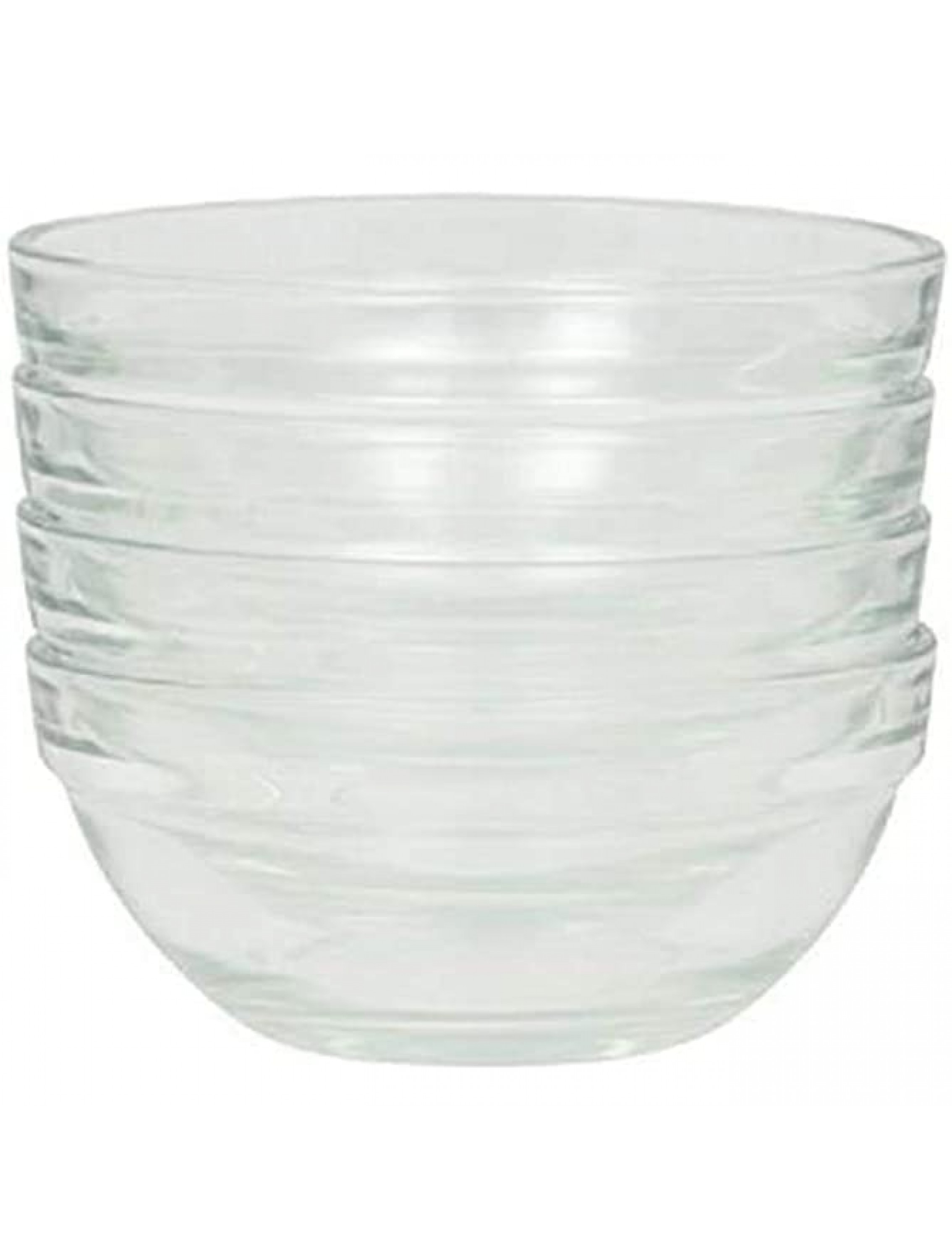 Set of 4 Stackable 3.5-Inch Serving Mixing Prep Clear Glass Bowls. - BP0NC2O9U