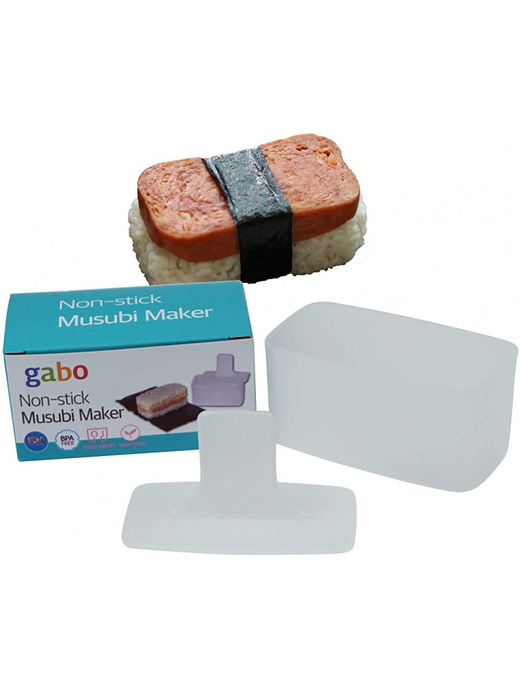 GABO Non Stick Spam Musubi Maker Press Mold Certifed Safety None Toxic BPA Free White - B5RZQOD50