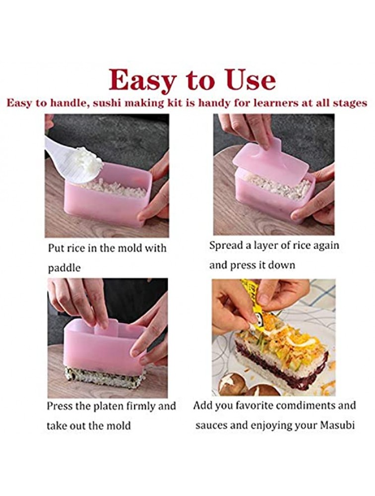 Musubi Maker Press Non Stick BPA Free Luncheon Meat Press Musubi Maker Mold Onigiri Mold Sushi Making Kit with Small Rice Paddle 2Pack - B3XDYRBBG