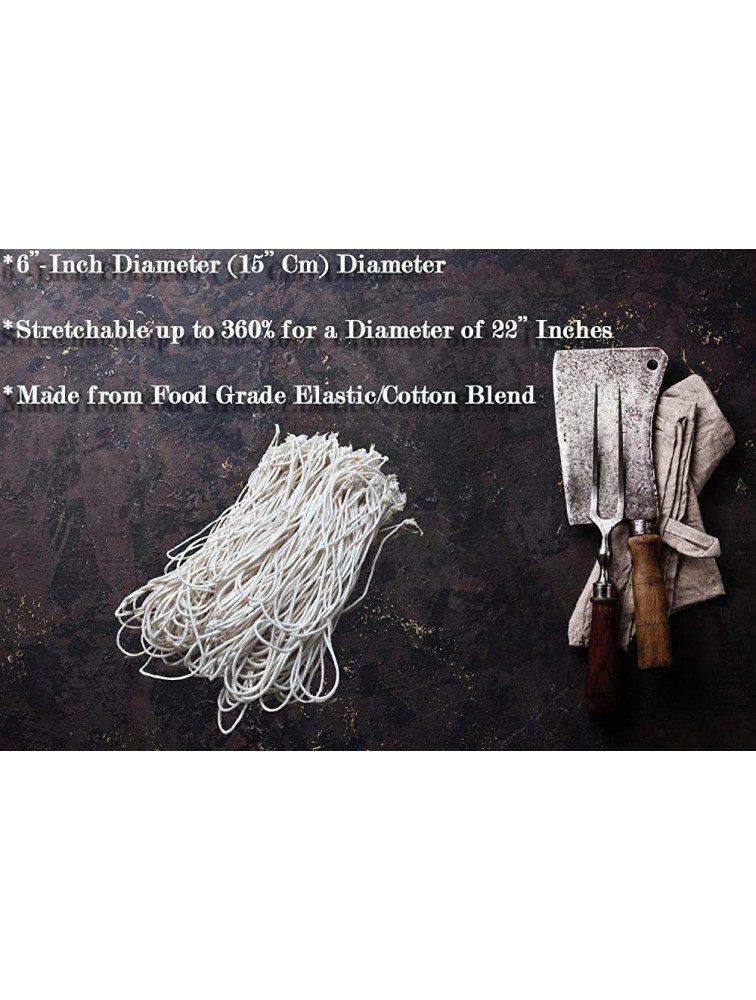 Rotisserie Elastic and Cotton Blend Stretchy Twine Food Grade Heat Safe Cooking Ties Poultry Loops 50 Pack - BJXUB3Y65