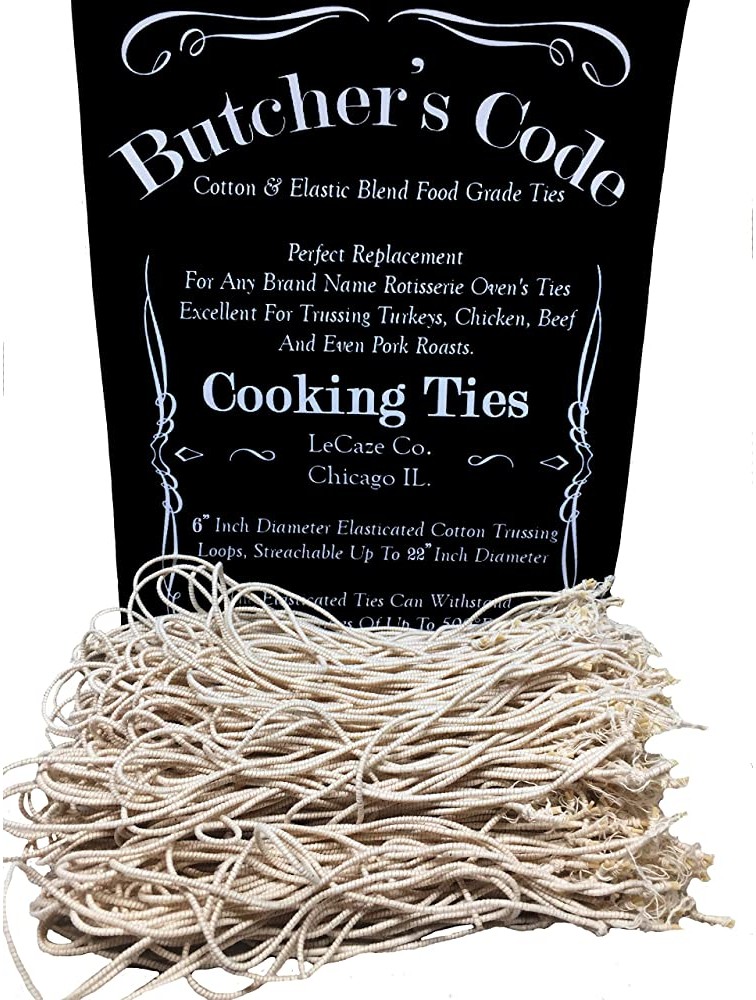 Rotisserie Elastic and Cotton Blend Stretchy Twine Food Grade Heat Safe Cooking Ties Poultry Loops 50 Pack - BJXUB3Y65