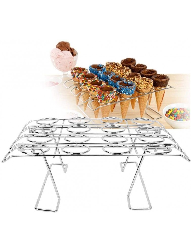 16 Slots Folding Ice Cream Display Cooling Rack Holder for Baking Cake Cupcake - BS7JURGYC
