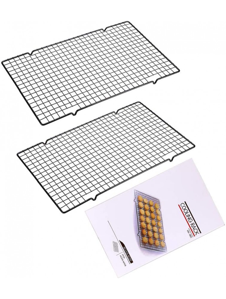 2 Pack Baking Cooling Rack Stainless Steel Non-Stick Heavy Duty Wire Oven Safe Roasting Rack Cooking Grill Tray for Biscuit Cake Bread 16x 10 - BBHXJLZE3
