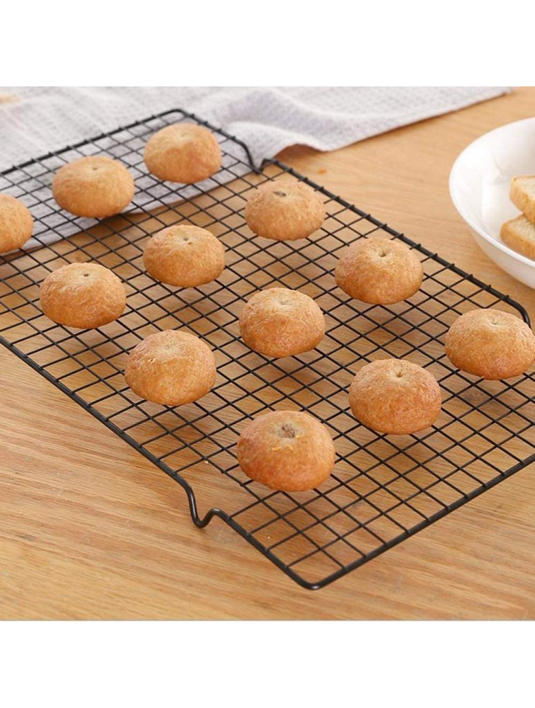 2 Pack Steel Wire Baking Oven Roasting Cooking Grilling Cooling Rack Black 16 x 10 - BVSNJQUJE