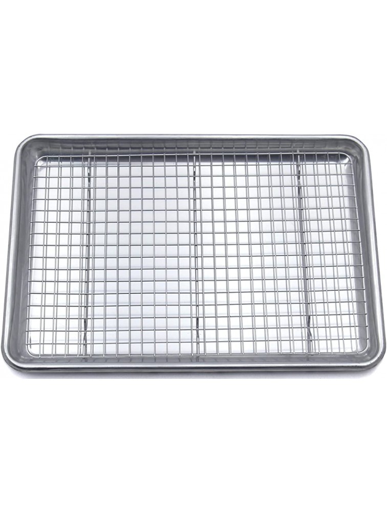Checkered Chef Baking Sheet And Cooling Rack Set Rimmed Aluminum Baking Pan 16.5 x 11.5” With Stainless Steel Baking Rack 15 x 10” - B95APM7RH