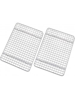 Checkered Chef Cooling Rack Set of 2 Stainless Steel Oven Safe Grid Wire Racks for Cooking & Baking 8” x 11 ¾" - BSEVVPY6P