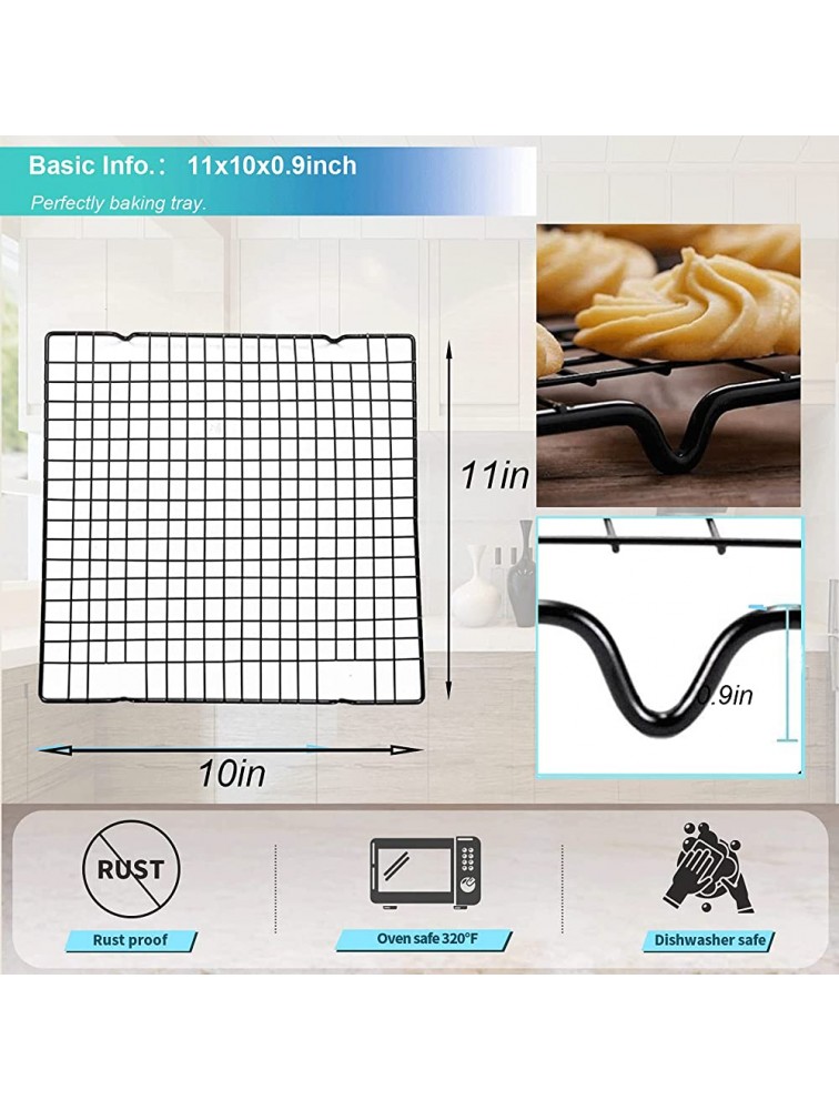 Cooling Racks,Baking Rack Tray Non-Stick Pan Stainless Steel Cake Cooling Wire Roasting Rack for Biscuit Pizza Bread Cake Baking 2pack-11'' - BVOJ6GQ2O