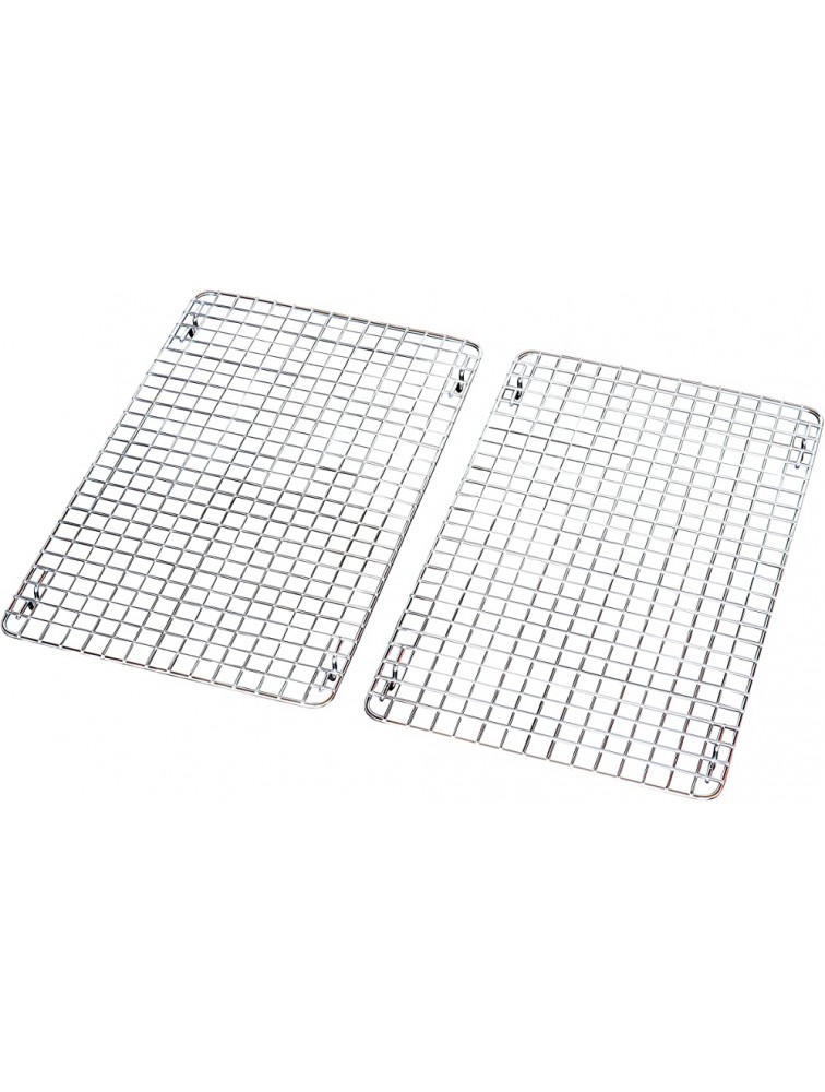 DecoBros 2 Pack 10x16 inches Cooling Rack Wire Steel Pan Grade Chrome - B7XWB8LST