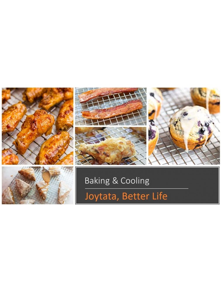 Joytata Cooling Rack 11.5 x 16.5 100% 18 8 Stainless Steel Cross Wire Baking Rack Roasting Rack Fits Half Sheet Pan for Cookie Cakes Breads Cooking Grilling-Oven Safe Dishwasher Safe - B00SI87FB