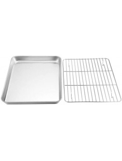 Kitchen Baking Tray Set,Stainless Steel Cooling Rack and Pan Rack Set Utensils Barbecue BBQ Rack Pan Cooling Rack Baking Tool1 - BORSGSQLS