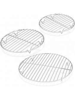 TeamFar Round Cooling Rack Set of 3 7½ & 9 & 10½ Inch Stainless Steel Round Baking Steaming Rack Set Fit for Oven Pot Air fryer Healthy & Dishwasher Safe Mirror Finish & Smooth Edge - BOF8WDLEI