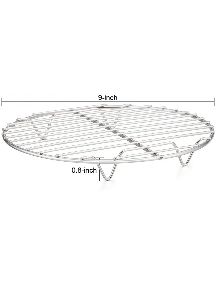TeamFar Round Cooling Rack Set of 4 9 Inch Round Wire Rack Stainless Steel Baking Steaming Roasting Rack Set Healthy & Sturdy Mirror Finish & Rust Resistant Oven & Dishwasher Safe - BQSYJZ9PI