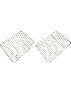 VANLAMNI Stainless Steel Wire Baking & Cooling Rack,Rectangle Wire Rack for Roasting Grilling Drying,2 Pack 9.8x7.5 inch - B6ZR715Q8