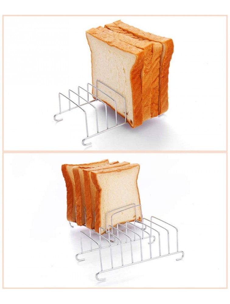 YARNOW 2pcs Toast Bread Rack Holder 8 Slice Holes Stainless Steel Tool Cooling Grid Bread Rack Rectangle Air Fryer Accessories Organizer - BO2RALBP4