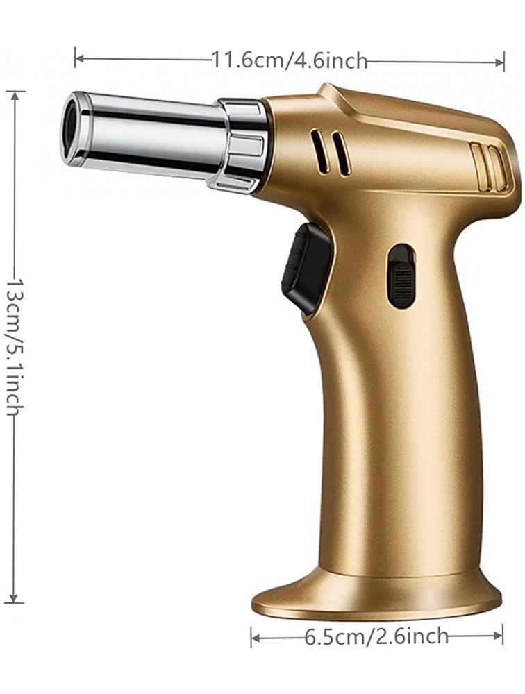 Aebor Butane Kitchen Torch Kitchen Culinary Torch with Safety Lock and Adjustable Flame for Desserts,for Desserts Cooking Food Melting BBQ and BakingButane Gas Not Included Gold - B78PGJQOF