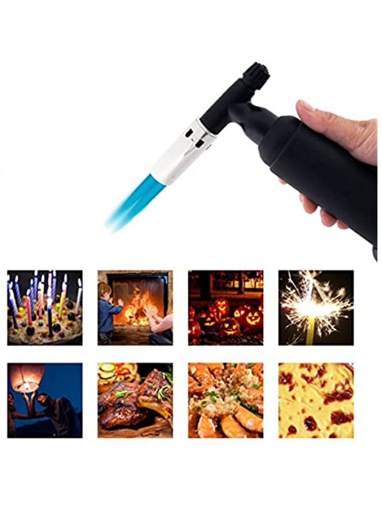 Butane Torch,Double Fire Blow Torch Lighter Adjustable Culinary Kitchen Torch with Safety Lock for Desserts Creme Brulee BBQ and Baking Butane Not Included - BP6XKWBFK