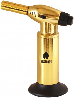 Creme Brulee Culinary Kitchen Torch Cooking Torch & Multifunction Butane Torch Lighter Intense Adjustable Jet Flame Up to 2400 F Includes Safety Lock Piezo Ignition and Quick Refill System 10" Gold - BOQYHW16Q
