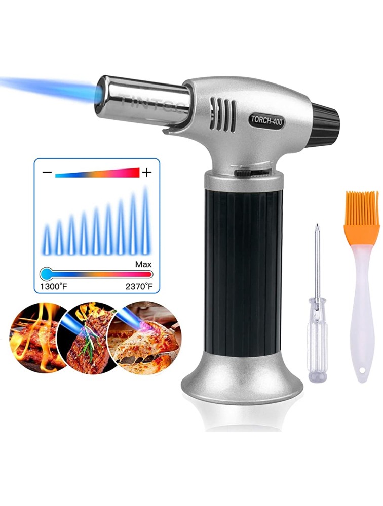 Culinary Blow Torch Inpher Chef Cooking Torch Lighter Butane Refillable Flame Adjustable MAX 2500°F with Safety Lock for Cooking BBQ Baking Brulee Creme DIY Soldering & more - BIOU7MGX9