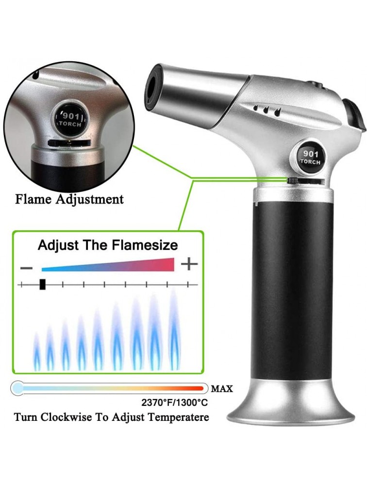 Culinary Kitchen Blow Torch,Chef Cooking Butane Torch Lighter Mini Craft Blowtorch Refillable Adjustable Flame Safety Lock for Creme Brulee Baking BBQ DIY Soldering by SUNRICHButane Gas Not Included - BOLFZU8XC