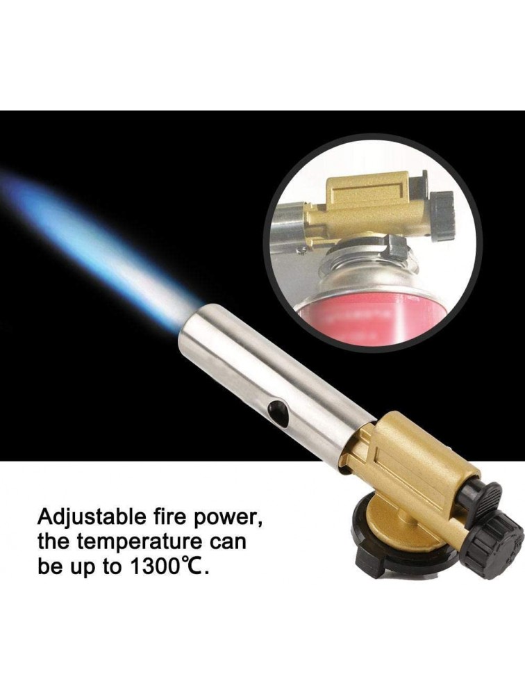 Gas Torch Professional Kitchen Blow Torch Chef Cooking Torch Lighter Butane Torch Adjustable Fire Power for Restaurant BBQ Household Picnic Hiking Camping Max Temp 1300°C - BEXRWL1QV