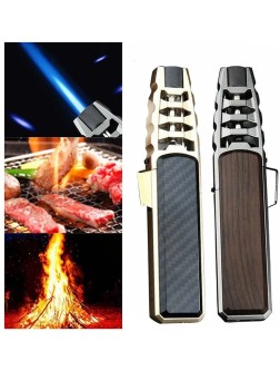 Solar Butane Torch Lighter Refillable Kitchen Cooking Torch Lighter Windproof Adjustable Flame Solar Beam Torch Lighter Waterproof & Durable for Kitchen Camping Grill Outdoor Brown + Black - BPQKSS5ES