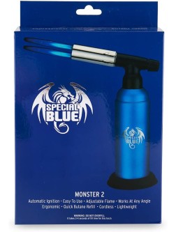 Special Blue Monster Butane Torch Blue 2.0 Refillable Double Flame Lighter- Culinary Torch Welding Torch Adjustable Dual Flame for Desserts Creme Brulee BBQ and Baking - BLOT7INFL