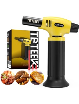 TBTEEK Butane Torch Lighter Fit All Tank Kitchen Torch with Safety Lock and Adjustable Flame for Cooking BBQ Baking Brulee Creme DIY SolderingButane Not Included - BHIXWO7KJ