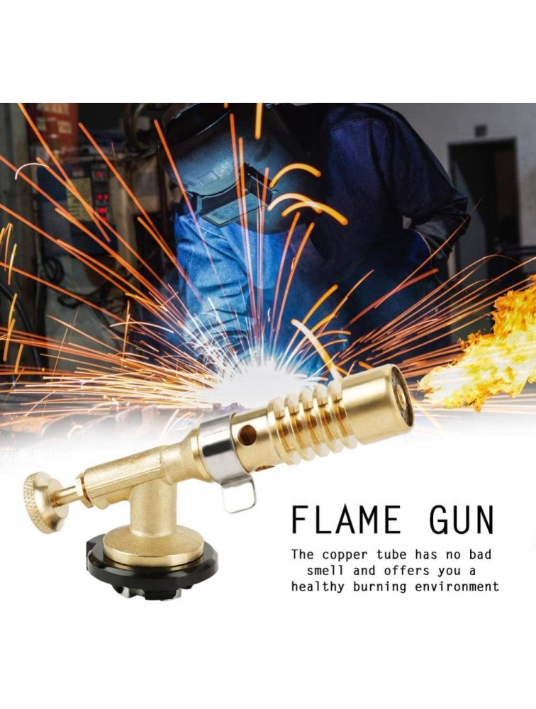 Torch Lighter Handheld Brass Kitchen Blow Torch Professional Chef Flame Gun Gas Butane Culinary Torch for Welding BBQ Grill Home Camping Adjustable Flame - B1XQDAENU