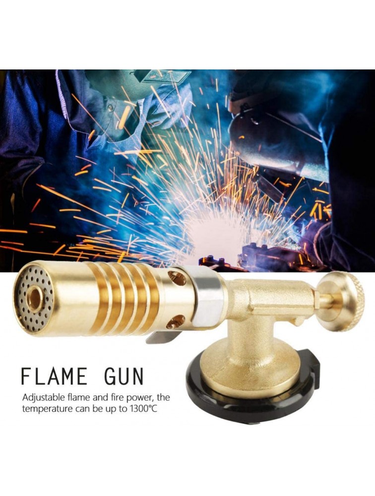 Torch Lighter Handheld Brass Kitchen Blow Torch Professional Chef Flame Gun Gas Butane Culinary Torch for Welding BBQ Grill Home Camping Adjustable Flame - B1XQDAENU